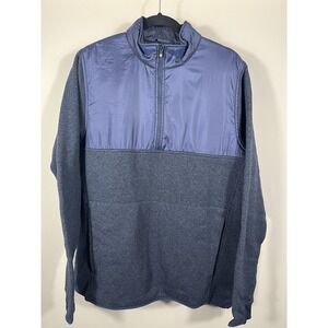 FootJoy FJ Pullover Quarter Zip Golf Jacket Mens Large Blue Fleece Polyester (N)